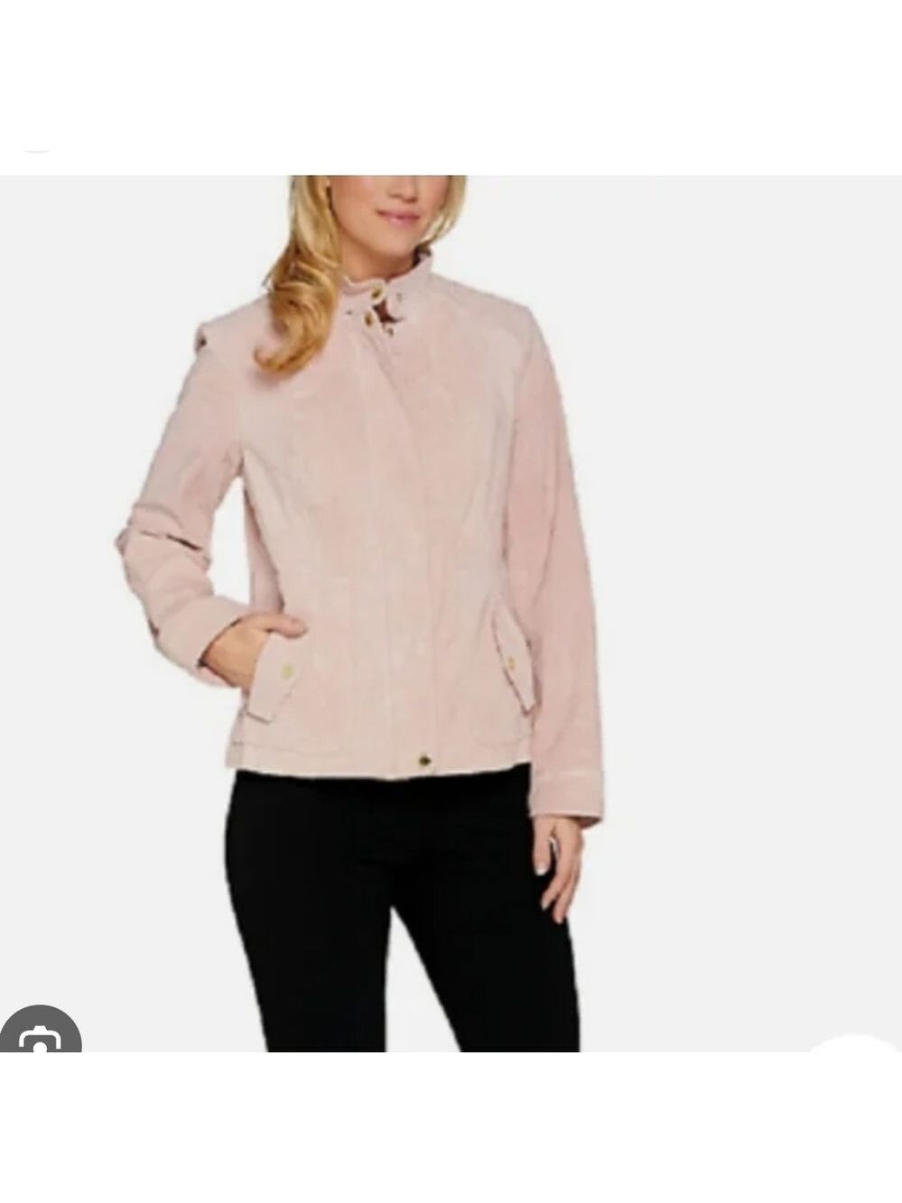 Isaac Mizrahi Women's Pink Suede Lined Jacket